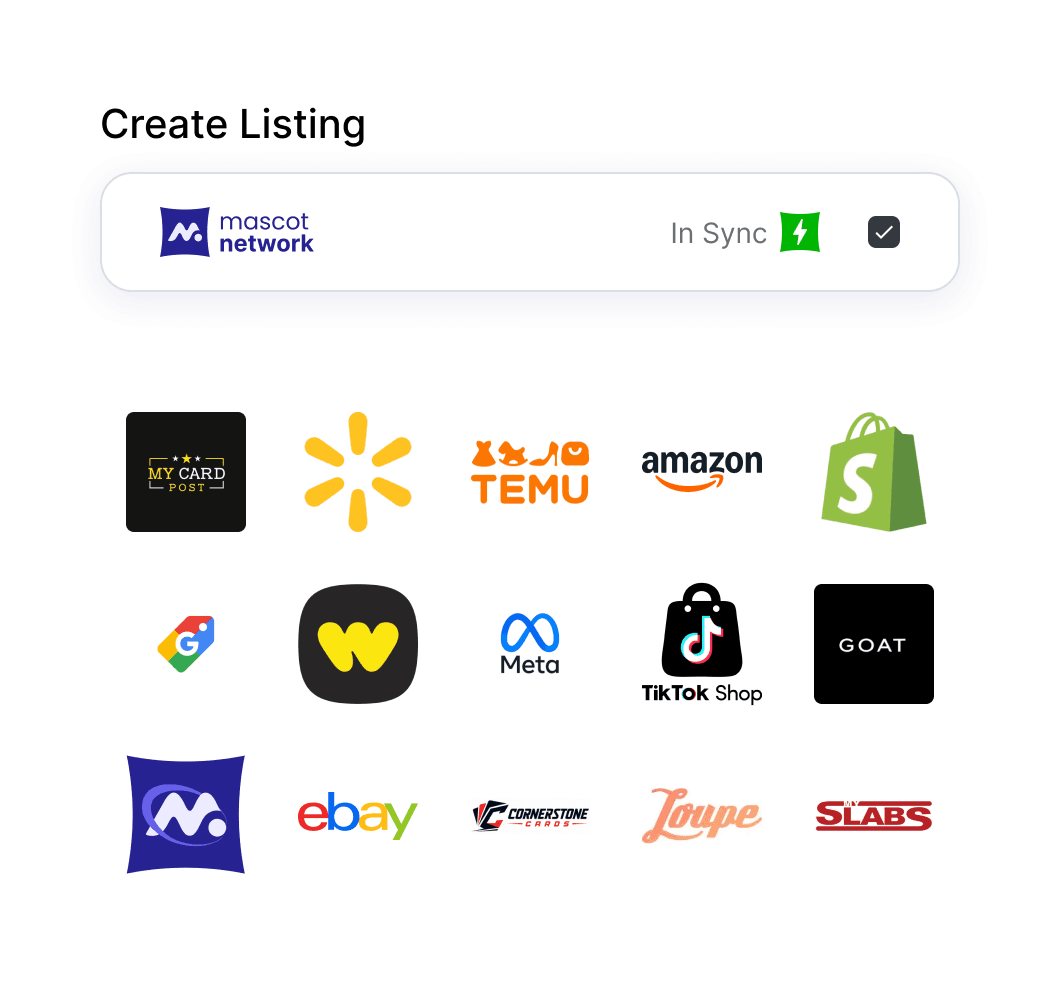 Create a listing in Mascot and sync it to Mascot Network and connected marketplaces