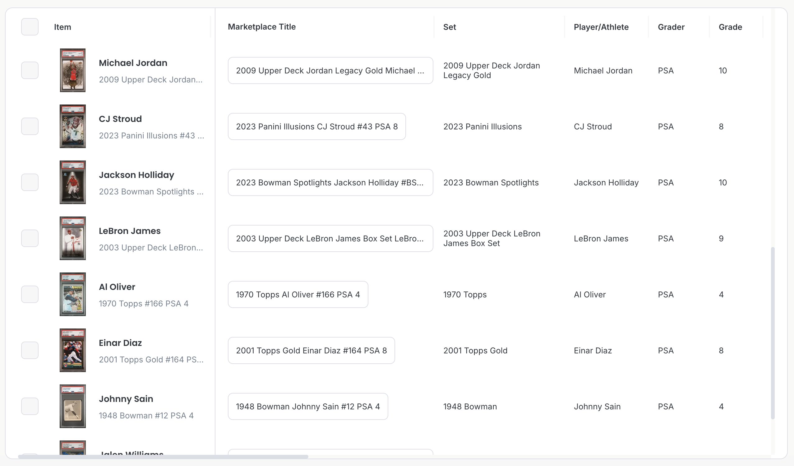 Consistent data for faster listings